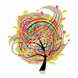 Funny spring tree for your design