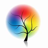 Art tree of spectral colors for your design