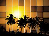 Tropical sunset, mosaic background for your design