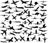 Silhouette of airplanes