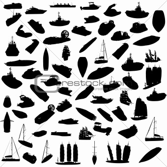 Silhouette of boats