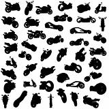 Silhouette of motorcycles