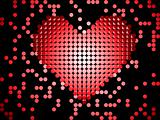 Shiny 3D Dots Red Heart.