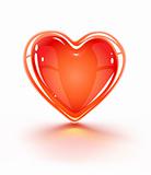 red glossy valentine's love heart