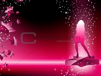 Girl Dancing on Star Pink Flyer