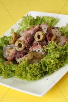 Octopus salad with olives