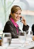 Businesswoman Smiling with Cell Phone