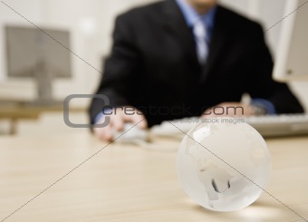 Desktop with Paperweight