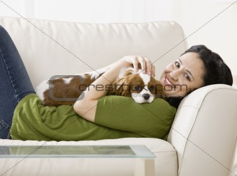 Adult Woman with Puppy