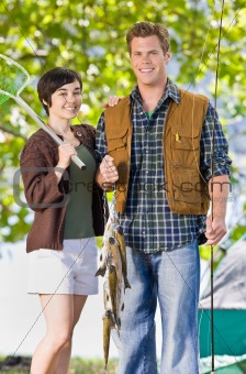 Couple fishing