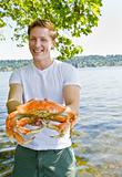 Man holding crab