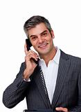 Mature businessman on phone