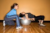 Women Using Balance Ball