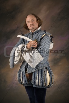 Shakespeare with quill pen.