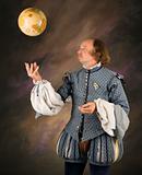 Shakespeare tossing globe.