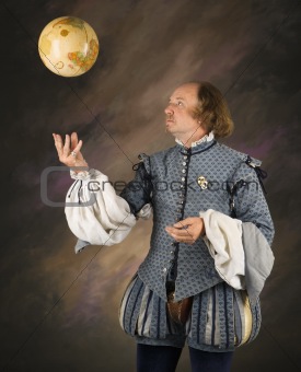 Shakespeare tossing globe.