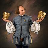 Shakespeare with theatrical masks.