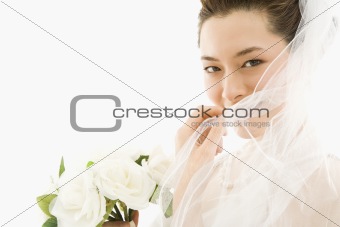 Bride with bouquet.