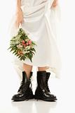Bride wearing combat boots.