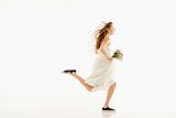 Running bride.