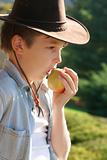 Healthy choices - child eating apple