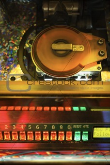 Close-up of jukebox.
