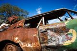 Old abandoned and rusted car.