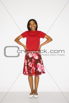 African-American teen girl portrait.