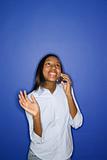 African-American teen girl on cellphone.