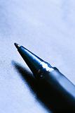 Close-up of pen tip.