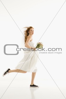 Running bride.