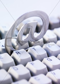 At symbol and keyboard