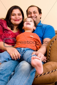 East Indian Couple with their son