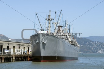 War ship dock in San Francisco from 20 degrees 