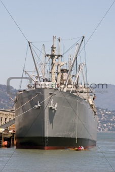 War ship dock in San Francisco from the front