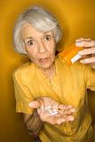 Woman with medication.