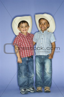 Boys in cowboy hats.