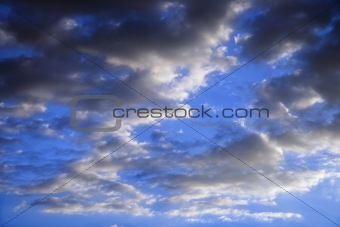 Blue sky and clouds.