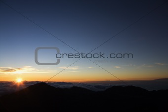Sunrise in Haleakala, Maui, Hawaii.