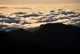 Clouds over dormant volcano, Haleakala National Park, Maui, Hawa