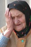 Old Ukrainian country sad granny portrait1