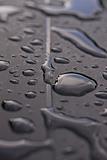 Water drops on table after rain