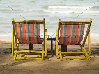 Two chairs on the beach