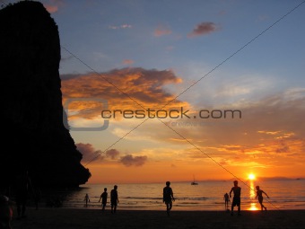 Sunset on Railay Beach, Krabi, Thailand
