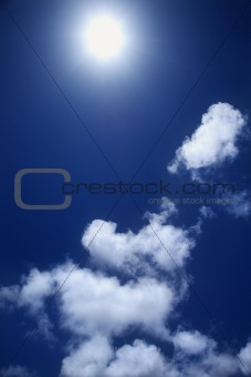 Cloud formation against blue sky.