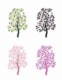 four versions of flowering tree