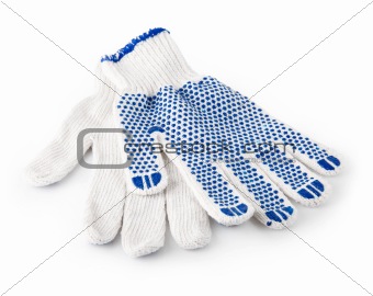 white working gloves isolated on white