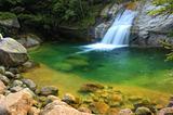 green waterfall