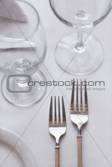 Forks on Dining Table