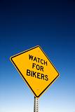 'Watch for Bikers' Road Warning Sign